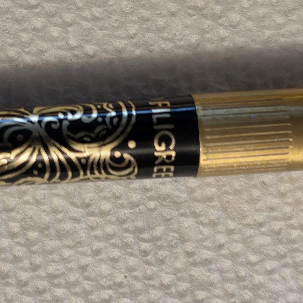 Vintage Chanel No 5 Arpege 14 KT Gold Filigree Perfumed Ballpoint Pen Set 2 Pc